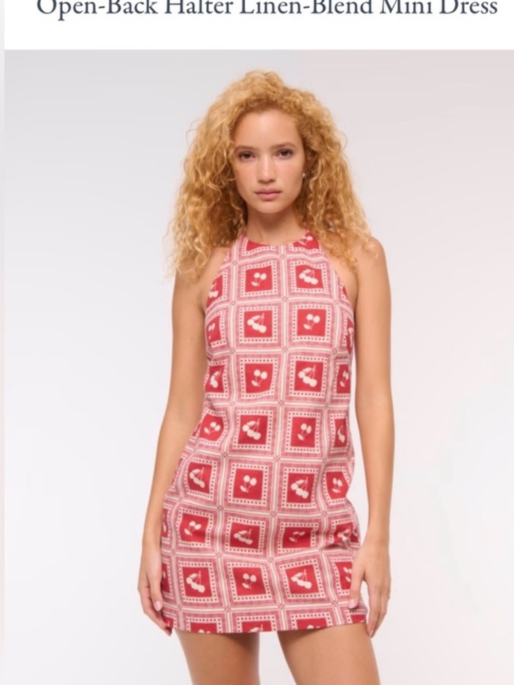 Abercrombie & Fitch Red Printed Halter Mini Dress